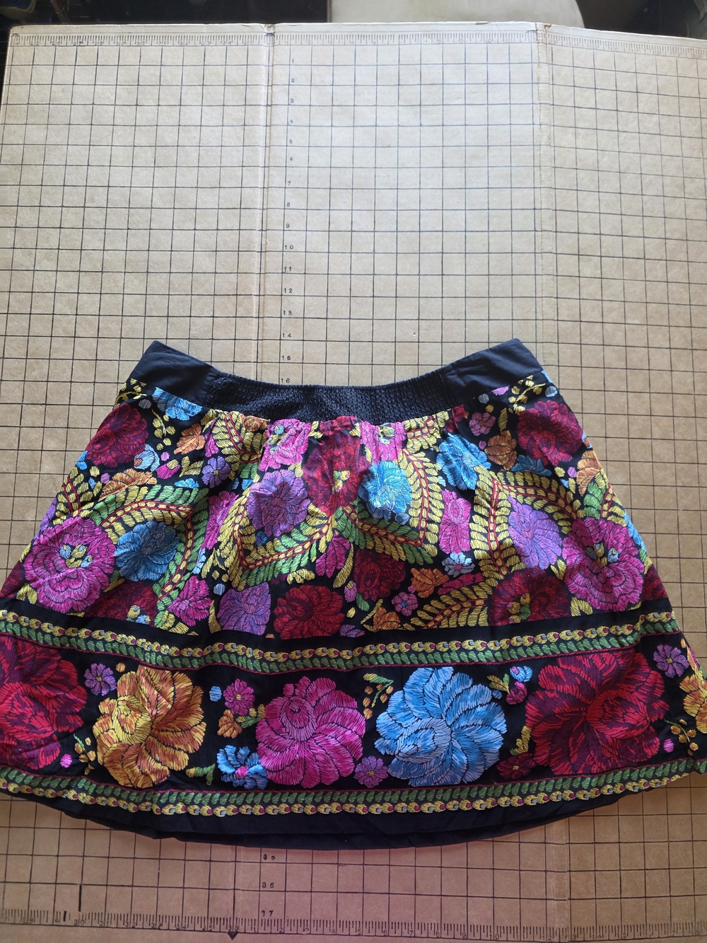 Anthropologie Edmé & Esyllte Boho Floral Midi Skirt Sz L A-Line Cotton - Picture 11 of 11